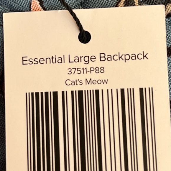 Vera Bradley Essential Large Backpack Cat’s Meow Steal Blue - Picture 12 of 13